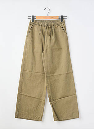Pantalon large fermeture liens à nouer taille élastique vert GARCIA fille