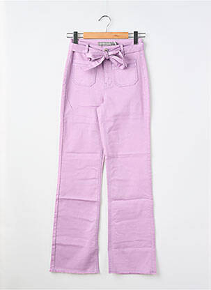 Pantalon flare stretch taille haute violet GEISHA femme