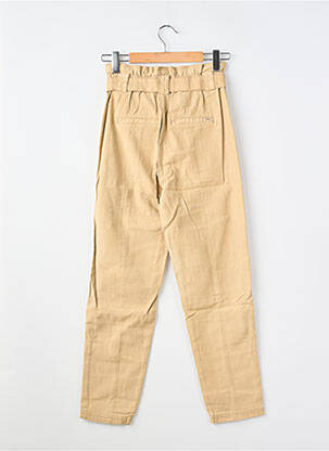 Pantalon droit fermeture zippée sous rabat boutonné taille élastique beige GARCIA fille