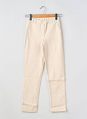 Pantalon slim stretch taille élastique beige GEISHA fille