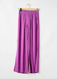 Pantalon large tissage popeline taille normale violet GEISHA femme