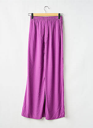 Pantalon large tissage popeline taille normale violet GEISHA femme