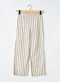 Pantalon droit coupe droite taille élastique beige GEISHA fille