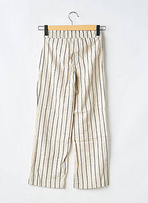 Pantalon droit coupe droite taille élastique beige GEISHA fille
