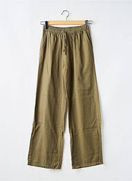 Pantalon large fermeture liens à nouer taille élastique vert GARCIA fille