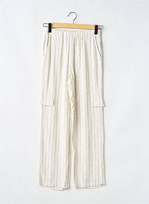 Pantalon cargo coupe droite taille élastique beige LE TEMPS DES CERISES fille