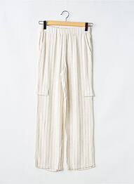 Pantalon cargo coupe droite taille élastique beige LE TEMPS DES CERISES fille