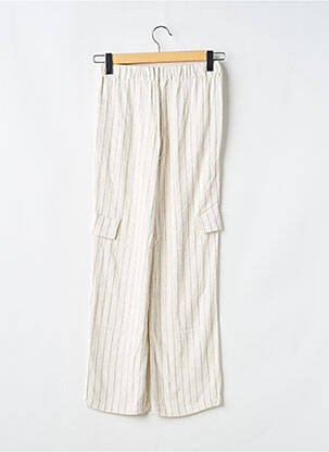 Pantalon cargo coupe droite taille élastique beige LE TEMPS DES CERISES fille