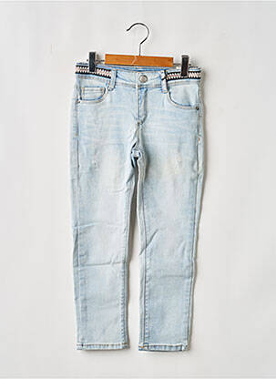 Jeans coupe slim stretch taille ajustable bleu IKKS fille