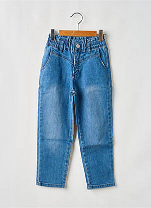 Jeans coupe slim stretch taille élastique bleu IKKS fille