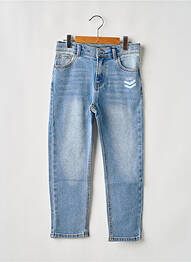 Jeans coupe slim stretch taille ajustable bleu IKKS fille