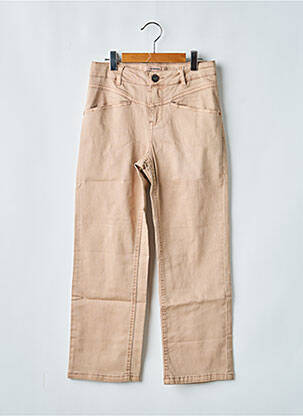 Jeans coupe droite stretch taille ajustable beige GARCIA fille