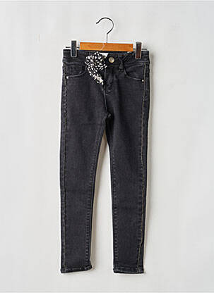 Jeans skinny stretch taille ajustable noir IKKS fille
