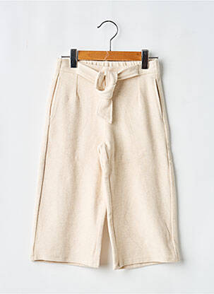 Pantalon large fermeture liens à nouer taille élastique beige IKKS fille