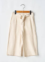 Pantalon large fermeture liens à nouer taille élastique beige IKKS fille