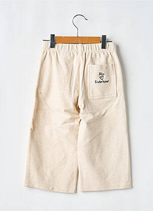 Pantalon large fermeture liens à nouer taille élastique beige IKKS fille