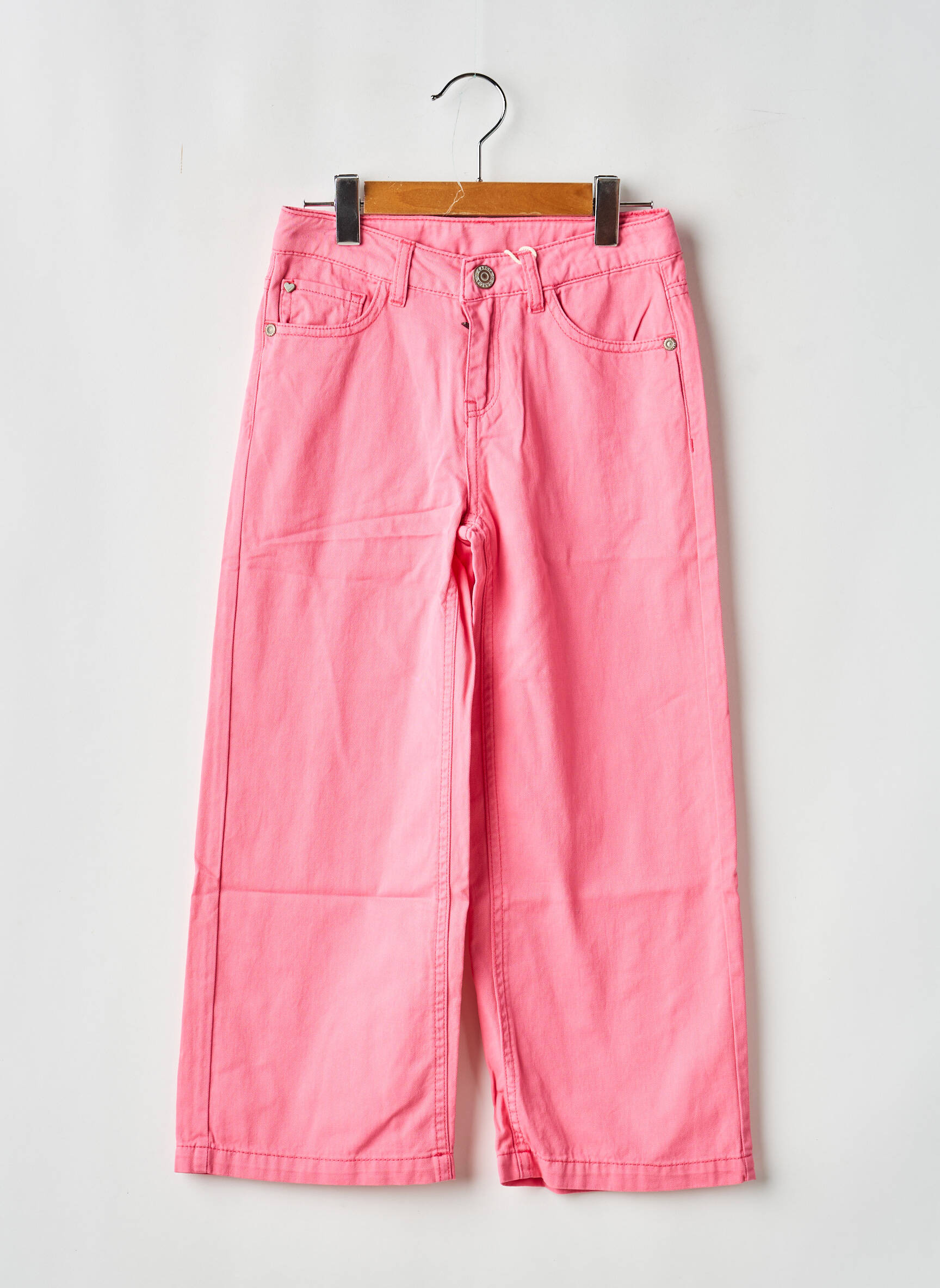 Jeans coupe large poches taille ajustable rose GARCIA fille