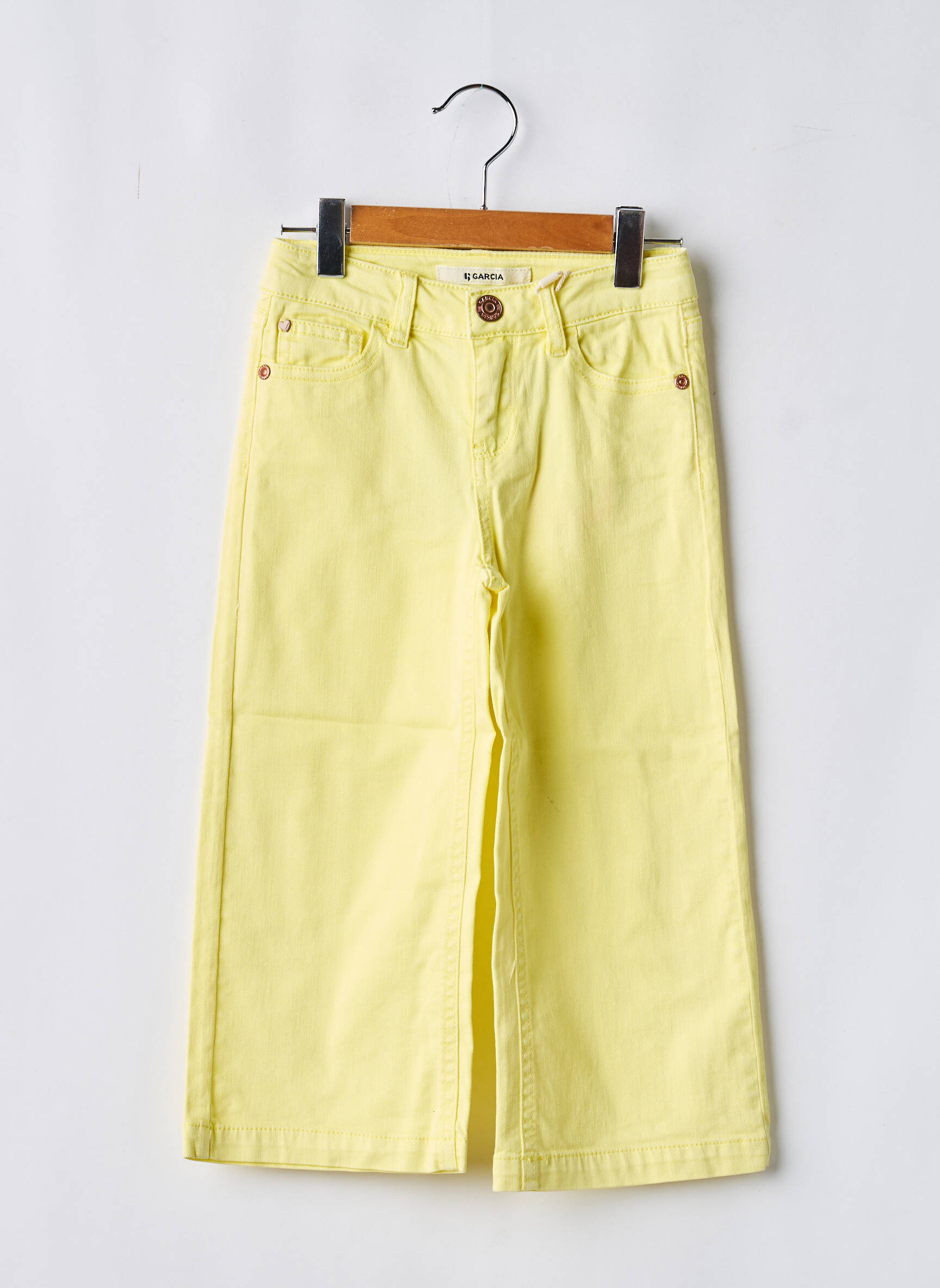 Jeans coupe large poches taille ajustable jaune GARCIA fille