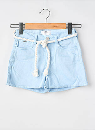 Short fermeture zippée sous rabat boutonné bleu LE TEMPS DES CERISES fille