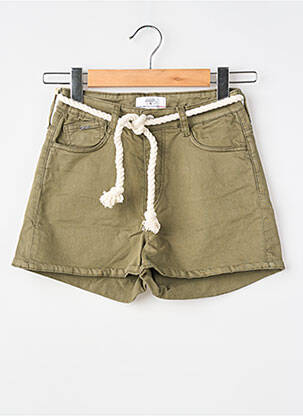 Short fermeture zippée sous rabat boutonné vert fonce LE TEMPS DES CERISES fille