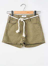 Short fermeture zippée sous rabat boutonné vert fonce LE TEMPS DES CERISES fille