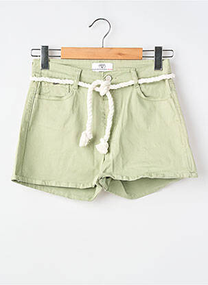 Short fermeture zippée sous rabat boutonné vert clair LE TEMPS DES CERISES fille