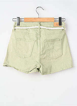 Short fermeture zippée sous rabat boutonné vert clair LE TEMPS DES CERISES fille