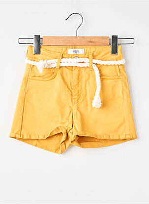 Short fermeture zippée sous rabat boutonné jaune LE TEMPS DES CERISES fille