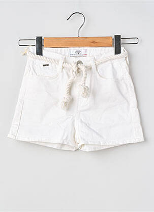 Short fermeture zippée sous rabat boutonné blanc LE TEMPS DES CERISES fille