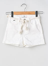 Short fermeture zippée sous rabat boutonné blanc LE TEMPS DES CERISES fille