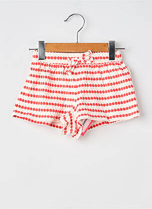 Short fermeture liens à nouer taille élastique rouge GARCIA fille