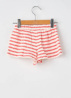 Short fermeture liens à nouer taille élastique rouge GARCIA fille