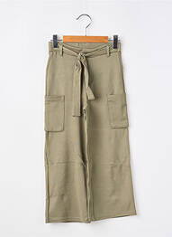 Pantalon cargo fermeture liens à nouer taille élastique vert GARCIA fille