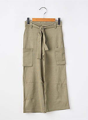 Pantalon cargo fermeture liens à nouer taille élastique vert GARCIA fille