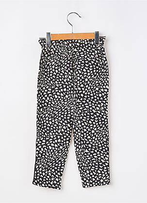 Pantalon droit resserrée sur le bas taille élastique noir IKKS fille