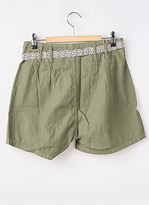 Short tissage denim taille à pinces vert LE TEMPS DES CERISES fille
