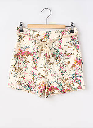 Short fermeture zippée sous rabat boutonné taille à pinces beige LE TEMPS DES CERISES fille