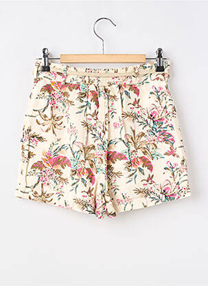 Short fermeture zippée sous rabat boutonné taille à pinces beige LE TEMPS DES CERISES fille