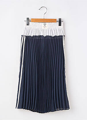 Jupe mi-longue tissage plissé bleu IKKS fille