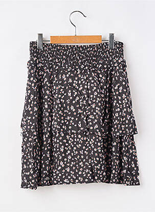 Jupe mi-longue tissage popeline noir GARCIA fille