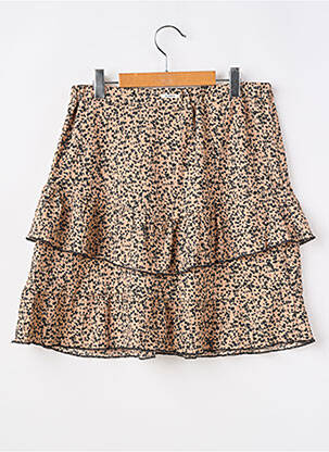 Jupe mi-longue taille normale beige GARCIA fille