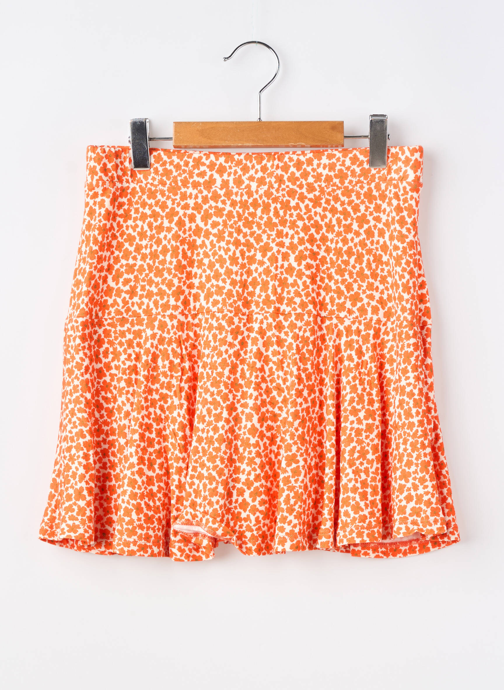 Jupe mi-longue imprimé fleurs orange GEISHA fille