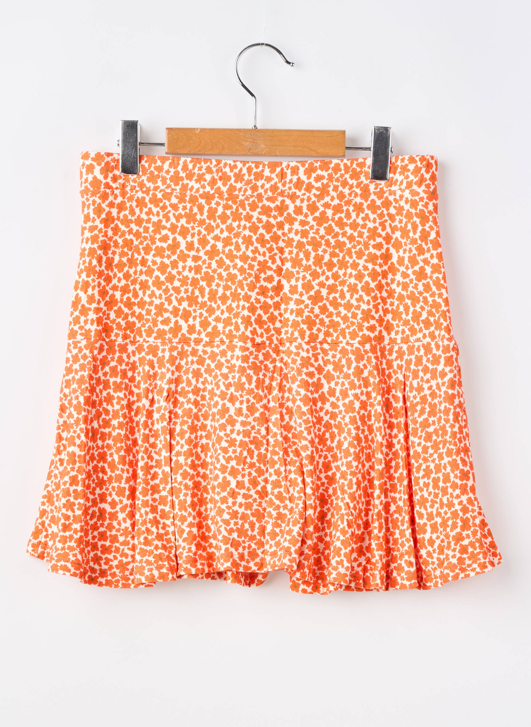 Jupe mi-longue imprimé fleurs orange GEISHA fille