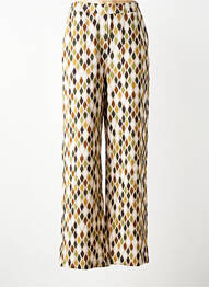 Pantalon droit taille élastique taille normale beige GEISHA femme