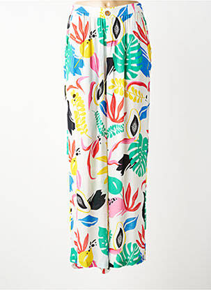 Pantalon large fermeture zippée sous rabat boutonné taille normale blanc LES TROPEZIENNES PAR M.BELARBI femme
