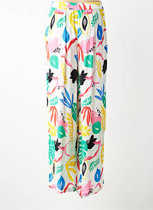 Pantalon large fermeture zippée sous rabat boutonné taille normale blanc LES TROPEZIENNES PAR M.BELARBI femme