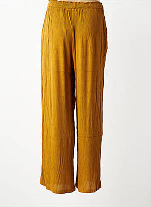 Pantalon large tissage crêpe taille normale jaune LES TROPEZIENNES PAR M.BELARBI femme