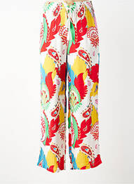 Pantalon large tissage crêpe taille normale rouge LES TROPEZIENNES PAR M.BELARBI femme