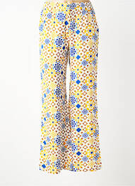Pantalon large tissage popeline taille normale jaune LES TROPEZIENNES PAR M.BELARBI femme