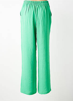 Pantalon large tissage crêpe taille normale vert GEISHA femme